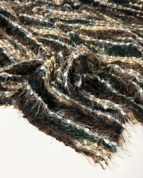 REMNANT Eyelash Jersey Knit Tabby Stripe - 100cm x 150cm