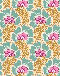 Tilda Patchwork Cotton Fabric - Cotton Beach - Ocean Flower Honey