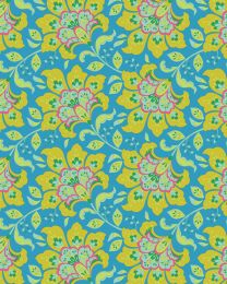 Tilda Patchwork Cotton Fabric - Bloomsville - Flowermarket Sky