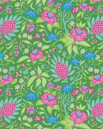 Tilda Patchwork Cotton Fabric - Bloomsville - Flowertangle Green