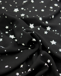 Viscose Challis Fabric - Stars