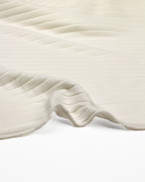 Wide Rib Cotton Jersey Fabric - Ivory
