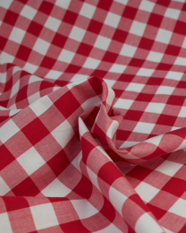 Yarn Dyed Cotton Fabric - 17mm Gingham Red