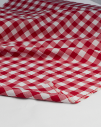 Yarn Dyed Cotton Fabric - 17mm Gingham Red