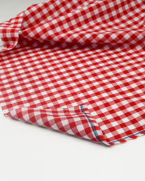 Yarn Dyed Cotton Fabric - 1cm Gingham Red
