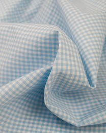 Yarn Dyed Cotton Fabric - 3mm Gingham Baby Blue