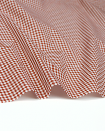 Yarn Dyed Cotton Fabric - 3mm Gingham Rust