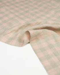 Yarn Dyed Linen Fabric - Shell Gingham