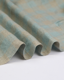 Yarn Dyed Linen Fabric - Spa Gingham