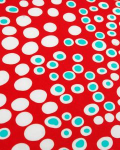 Lycra Blend Jersey Fabric - Red & Blue Spot