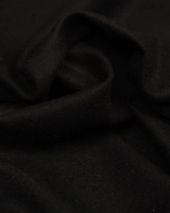 Wool Blend Twill Fabric - Black