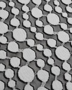 Stretch Tulle Fabric - Bubbles Black and White