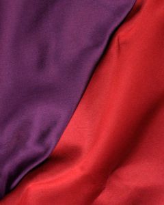 REMNANT Red & Purple Double Faced Silk Mikado Fabric - 80cm x 140cm