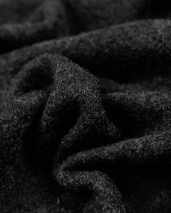 REMNANT Charcoal Boiled Wool Jersey Fabric - 150cm x 140cm