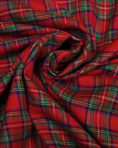 Brushed Cotton Flannel Fabric - Stewart Tartan