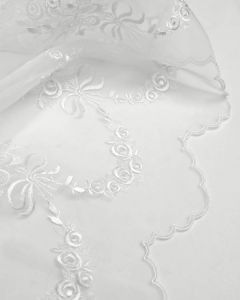 Polyester Organza Fabric - Embroidered Ribbons & Roses