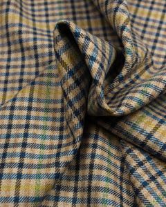 Pure Wool Donegal Tweed Fabric - Blue Check