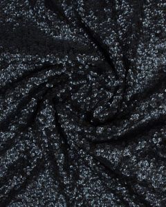 Matte Sequinned Tulle Fabric - Navy