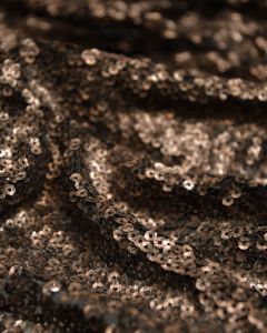 Matte Sequinned Tulle Fabric - Copper