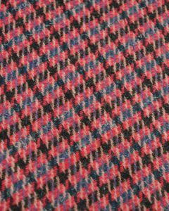 Wool Blend Tweed Fabric - Hot Pink Check