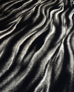 SALE Polyester Faux Fur Fabric - Black & White Stripe