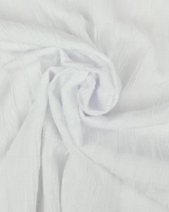Cotton Blend Plisse Fabric - Shirred Stripe White