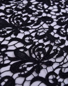 REMNANT Black Guipure Lace Fabric - 55cm x 120cm 