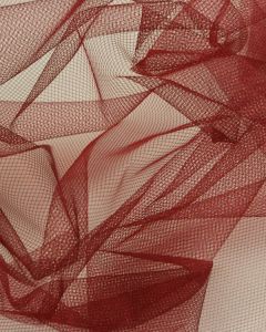 Shimmer Tulle Fabric - Claret Red
