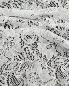 Corded Lace Fabric - White