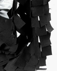 Tiled Fringe Georgette Fabric - Black