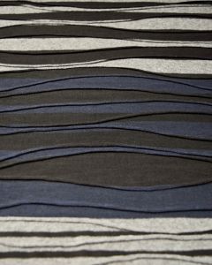 Viscose Blend Jersey Fabric - Navy & Black Wave