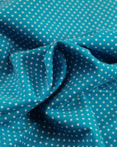 Cotton Needlecord Fabric - Tiny Polka Turquoise