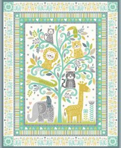 Patchwork Cotton Fabric - Baby Safari - Quilt Panel