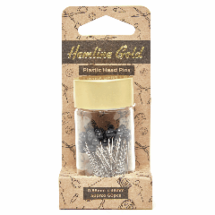 Hemline Gold - Plastic Head Pins - Black