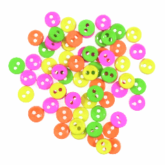 Mini Craft Button Pack - Assorted Neon