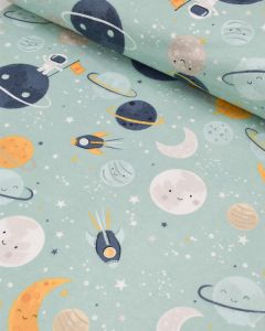 Brushed Cotton Flannel Fabric - Starry Adventures - Outer Space