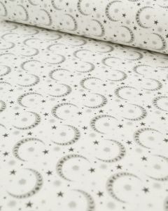 Brushed Cotton Flannel Fabric - Stay Wild Moon Child - Crescent Moon