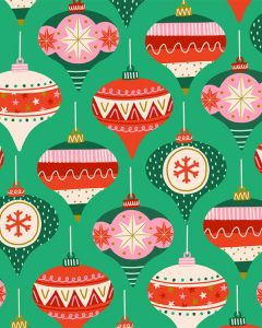 Christmas Patchwork Fabric - Oh What Fun! - Baubles