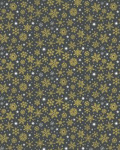 Christmas Patchwork Fabric - Christmas Essentials - Starlight Snowflakes Coal