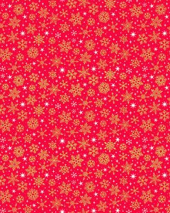 Christmas Patchwork Fabric - Christmas Essentials - Starlight Snowflakes Red