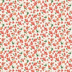 Christmas Patchwork Cotton Fabric - Festive Foliage - Berry Bloom Cream