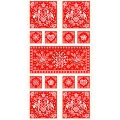 Christmas Patchwork Cotton Fabric - Scandi Christmas - Table Top Panel
