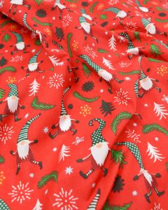Christmas Poly Cotton Fabric - Going Gonk