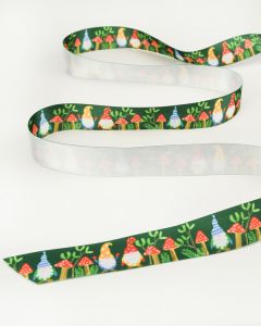 Christmas Ribbon - Gnome Forest - 25mm