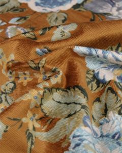 REMNANT Floral Stretch Corduroy Fabric - 90cm x 135cm