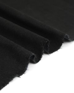 Cotton Blend Moleskin Fabric - Black