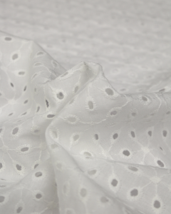 Cotton Broderie Anglaise Fabric - White