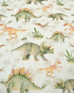 Cotton Needlecord Fabric - Dinosaur Safari