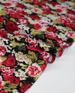 REMNANT Rosa Floral Needlecord Fabric - 130cm x 112cm