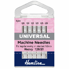 Hemline Sewing Machine Needles - Universal Extra Heavy 120/20